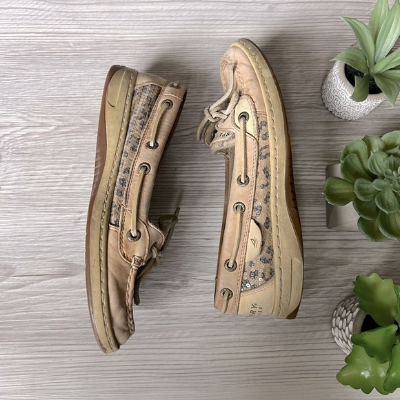 SPERRY angelfish animal print sequin boat shoes size 6.5 - Picture 12 of 13